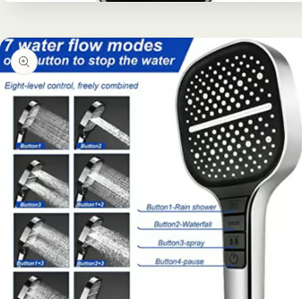 8-speed Oversized Panel Pressurized Shower Head