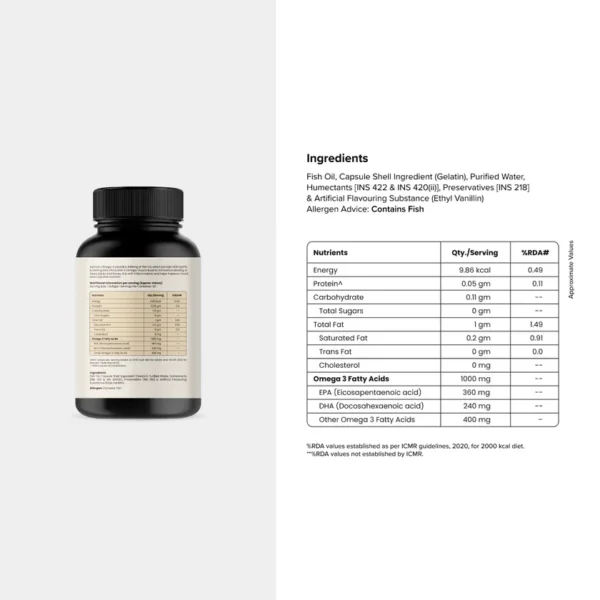 Omega 3 Fish Oil Capsules (1000 mg)